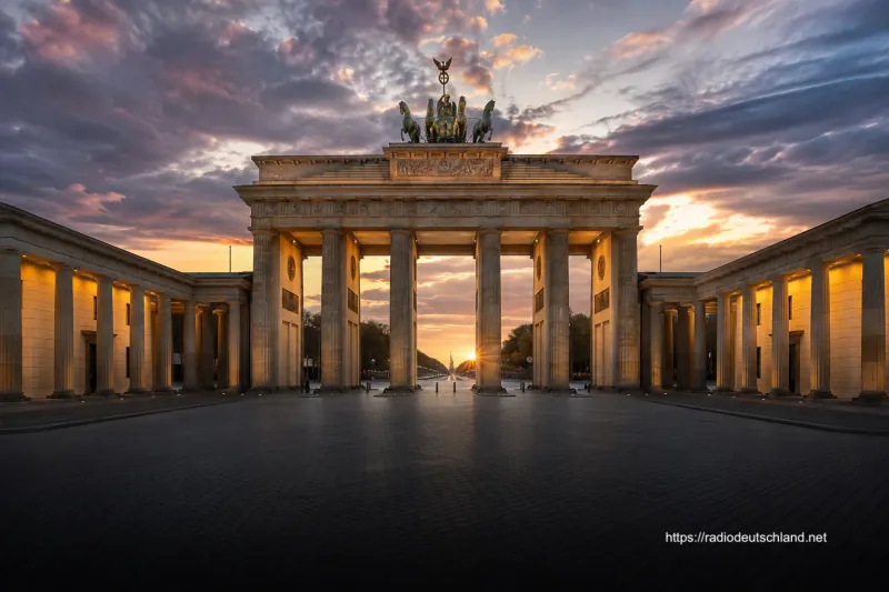 Brandenburger Tor in Berlin bei Sonnenuntergang
