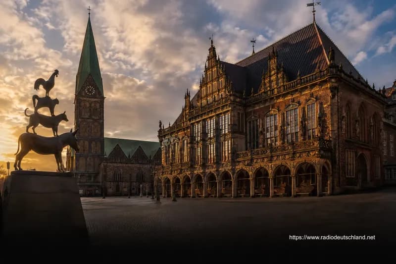 Bremer Rathaus mit Roland und Stadtmusikanten